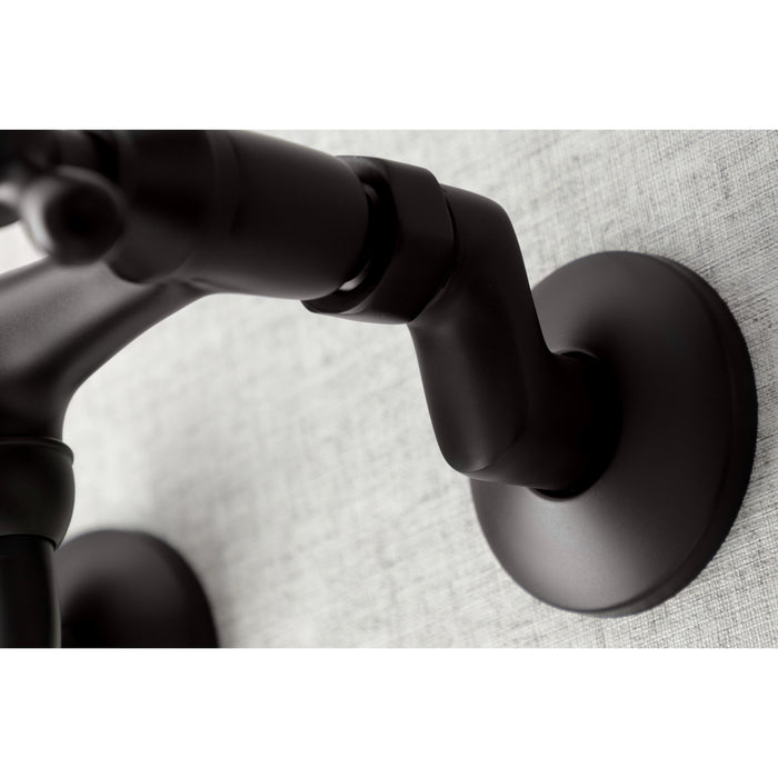 Kingston Heirloom KS216ORB - Kingston Double-Handle 2-Hole Wall Mount Bathroom Faucet, Oil Rubbed Bronze