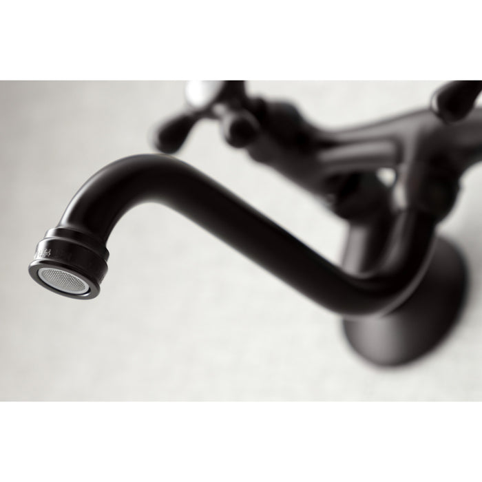 Kingston Heirloom KS216ORB - Kingston Double-Handle 2-Hole Wall Mount Bathroom Faucet, Oil Rubbed Bronze