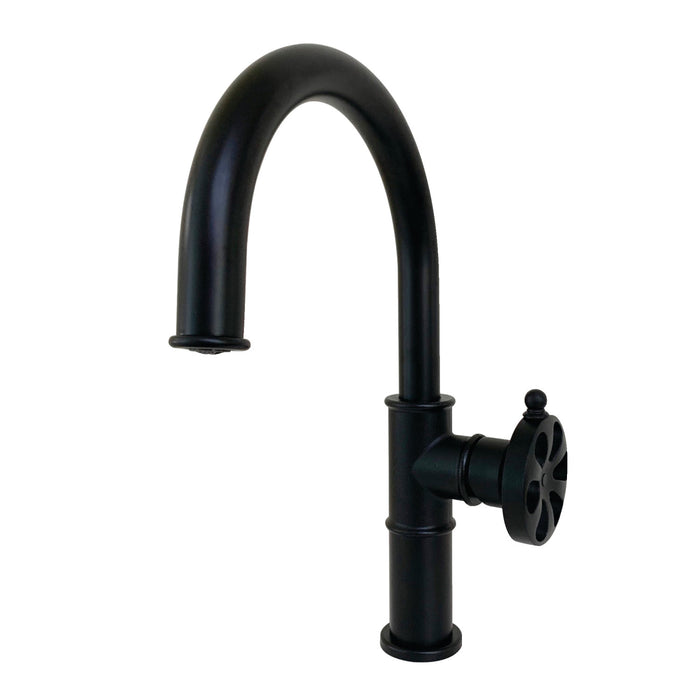 Kingston Sona KS2230RX - Belknap One-Handle 1-Hole Bathroom Faucet with Push Pop-Up Drain, Matte Black