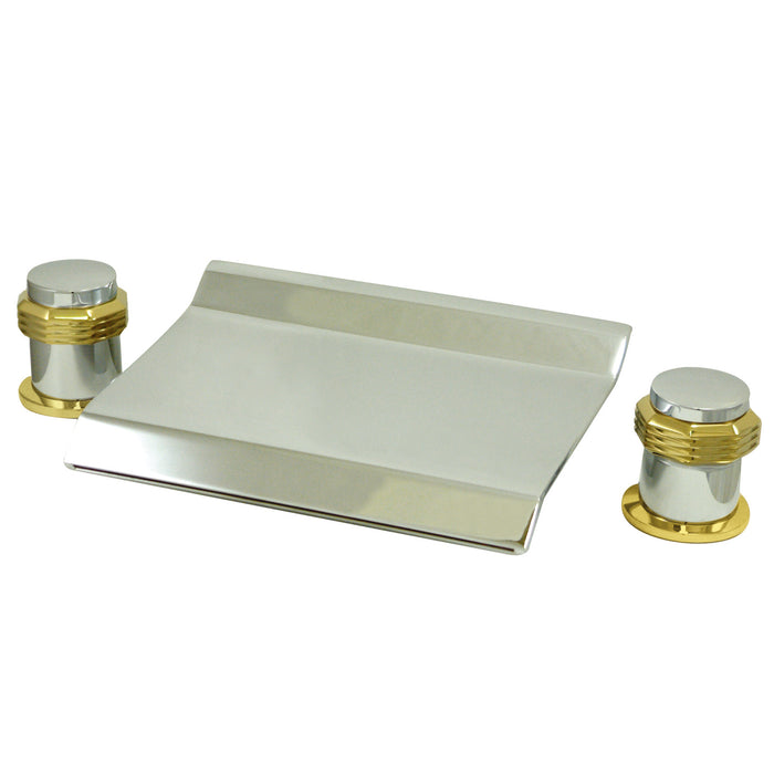 Kingston Milano KS2244MR Two-Handle 3-Hole Deck Mount Roman Tub Faucet, Polished Chrome/Polished Brass