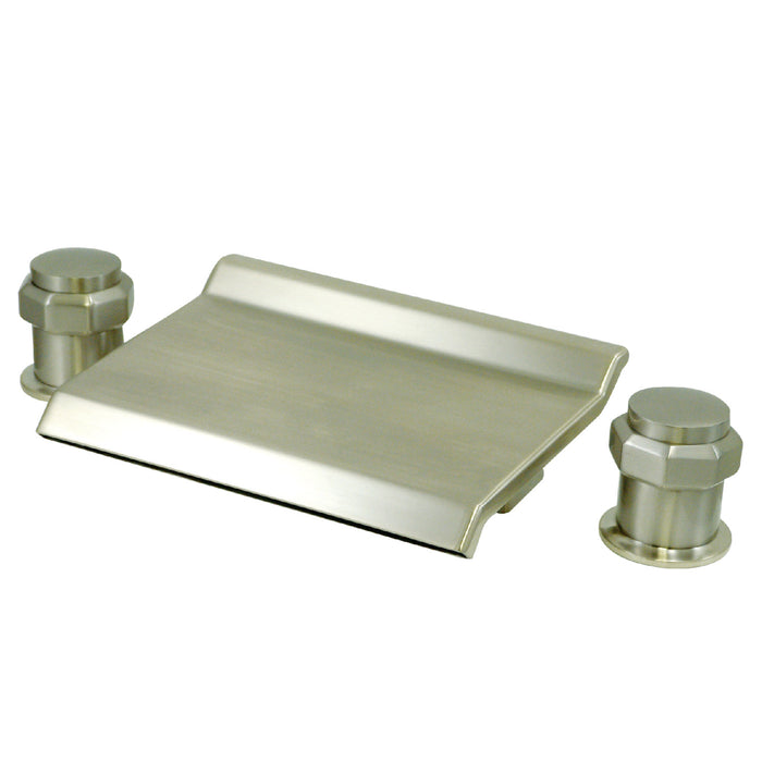 Kingston Milano KS2248AR Two-Handle 3-Hole Deck Mount Roman Tub Faucet, Brushed Nickel