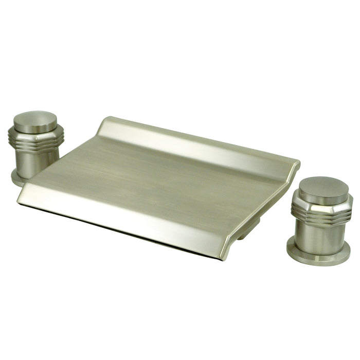 Kingston Milano KS2248MR Two-Handle 3-Hole Deck Mount Roman Tub Faucet, Brushed Nickel