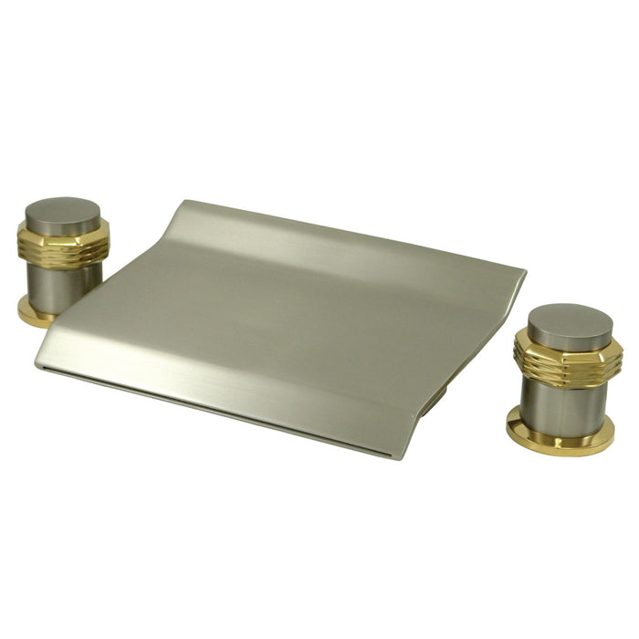 Kingston Milano KS2249MR Two-Handle 3-Hole Deck Mount Roman Tub Faucet, Brushed Nickel/Polished Brass