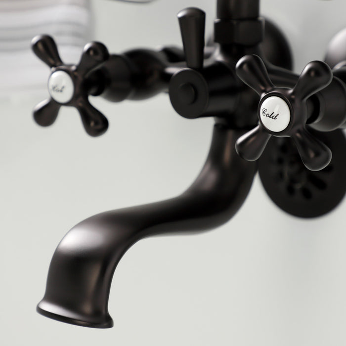 Kingston Heirloom KS225ORB - Kingston Three-Handle 2-Hole Tub Wall Mount Clawfoot Tub Faucet with Handshower, Oil Rubbed Bronze