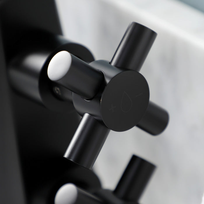 Kingston Sona KS2260DX - Constantine Two-Handle 1-Hole Bathroom Faucet with Push Pop-Up Drain, Matte Black