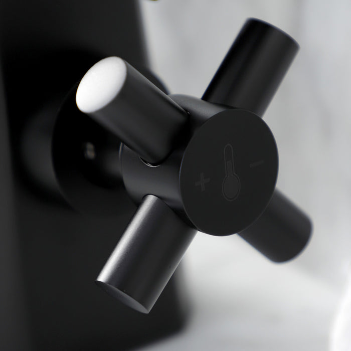 Kingston Sona KS2260DX - Constantine Two-Handle 1-Hole Bathroom Faucet with Push Pop-Up Drain, Matte Black