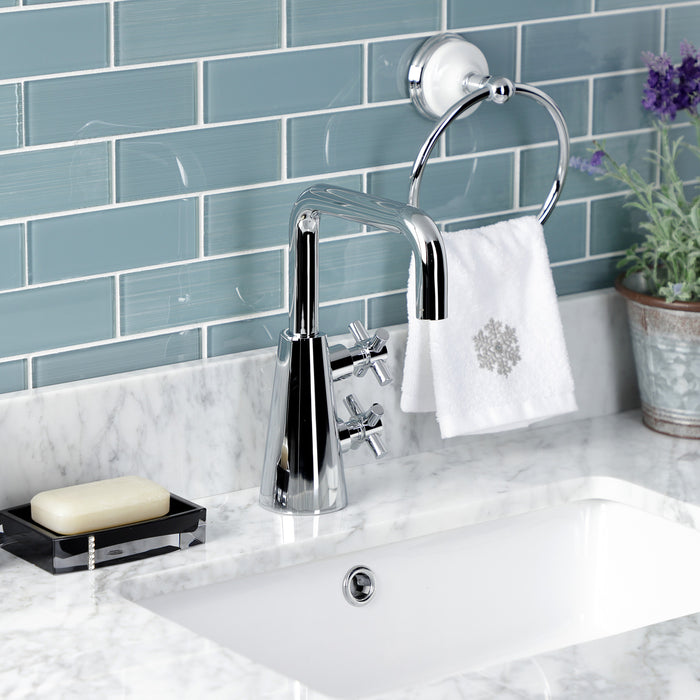 Kingston Sona KS2261DX - Constantine Two-Handle 1-Hole Bathroom Faucet with Push Pop-Up Drain, Polished Chrome