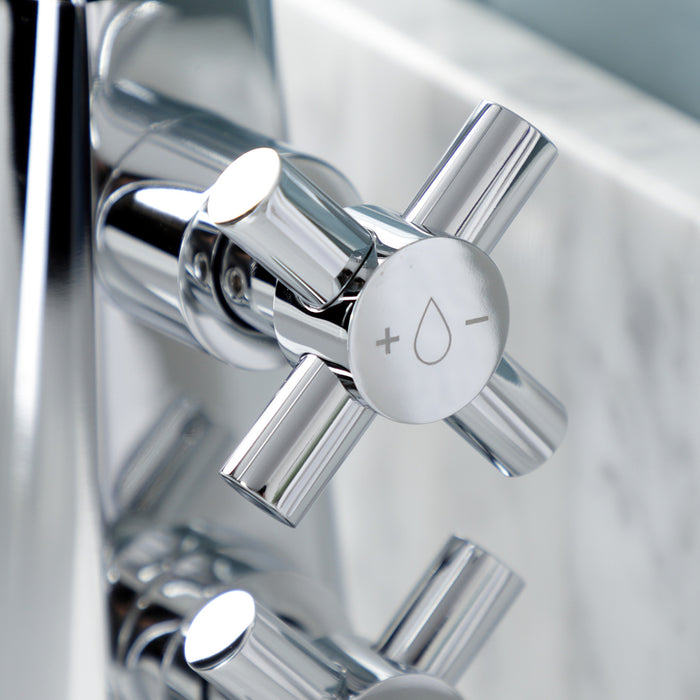 Kingston Sona KS2261DX - Constantine Two-Handle 1-Hole Bathroom Faucet with Push Pop-Up Drain, Polished Chrome