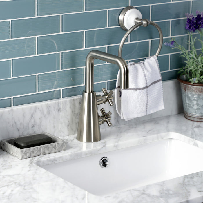 Kingston Sona KS2268DX - Constantine Two-Handle 1-Hole Bathroom Faucet with Push Pop-Up Drain, Brushed Nickel