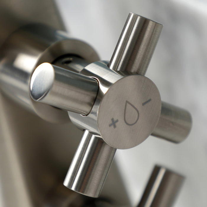 Kingston Sona KS2268DX - Constantine Two-Handle 1-Hole Bathroom Faucet with Push Pop-Up Drain, Brushed Nickel