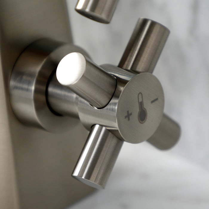Kingston Sona KS2268DX - Constantine Two-Handle 1-Hole Bathroom Faucet with Push Pop-Up Drain, Brushed Nickel