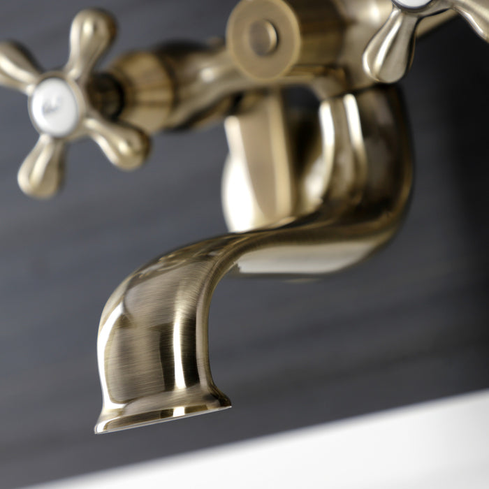 Kingston Heirloom KS226AB - Kingston Two-Handle Clawfoot Tub Faucet with Hand Shower, Antique Brass
