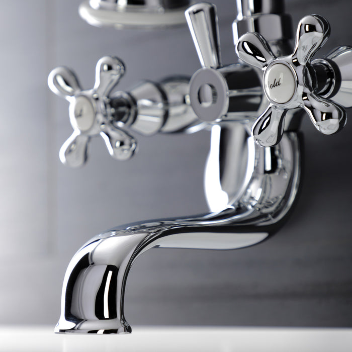 Kingston Heirloom KS226C - Kingston Two-Handle Clawfoot Tub Faucet with Hand Shower, Polished Chrome