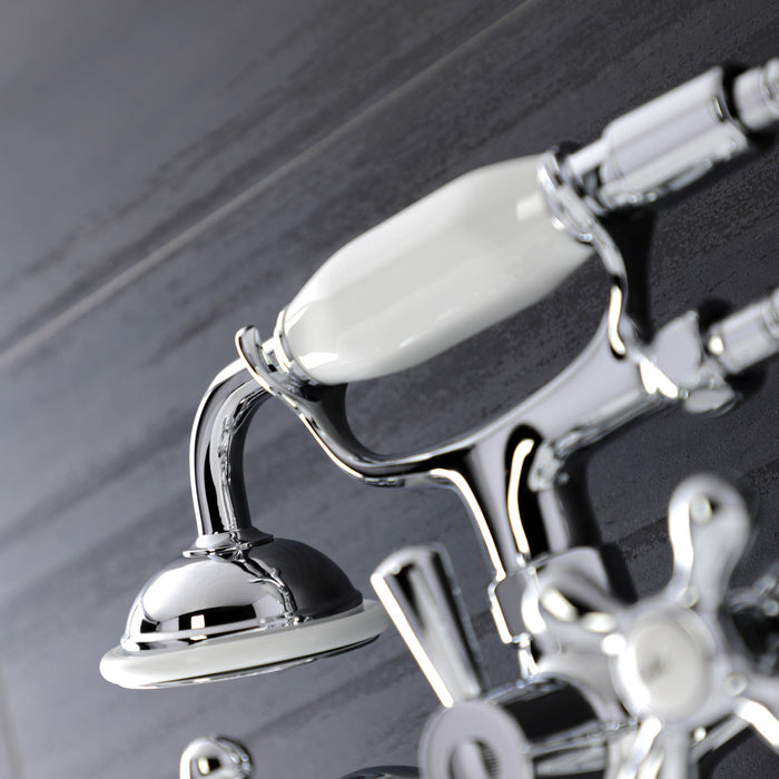 Kingston Heirloom KS226C - Kingston Two-Handle Clawfoot Tub Faucet with Hand Shower, Polished Chrome