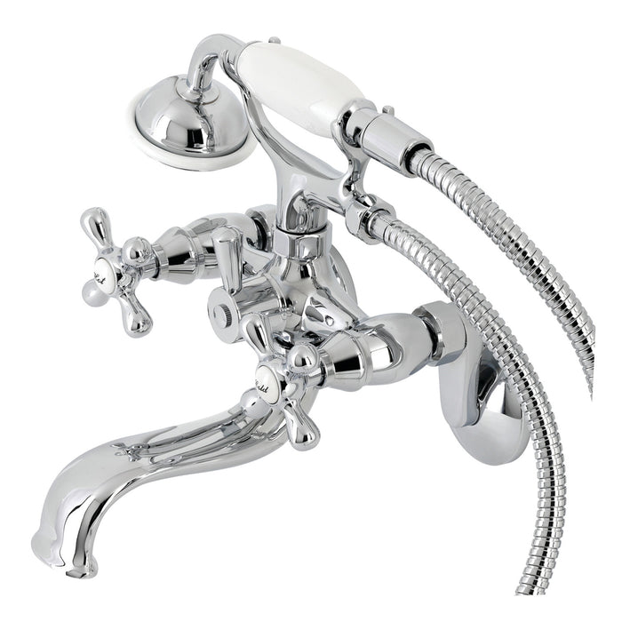 Kingston Heirloom KS226C - Kingston Two-Handle Clawfoot Tub Faucet with Hand Shower, Polished Chrome