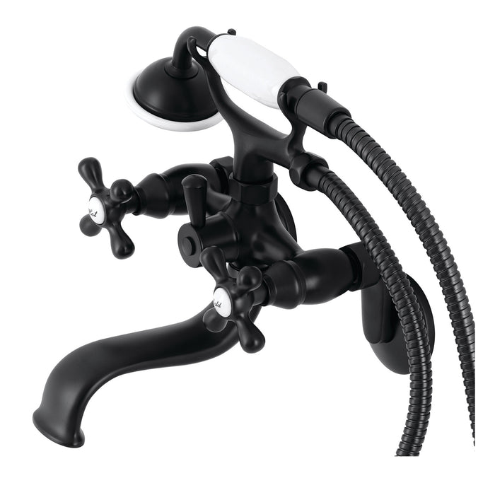 Kingston Heirloom KS226MB - Kingston Two-Handle Clawfoot Tub Faucet with Hand Shower, Matte Black