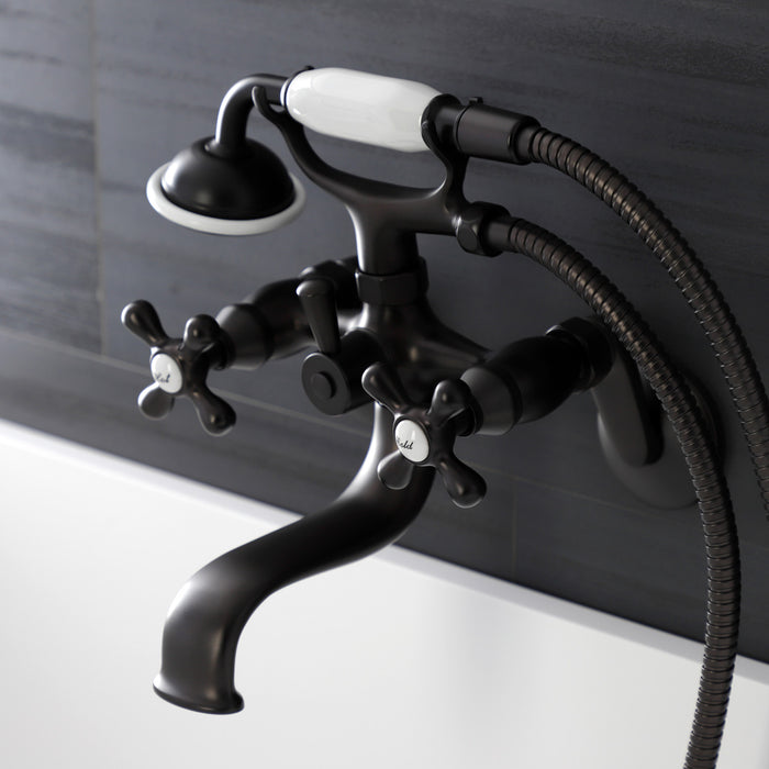 Kingston Heirloom KS226ORB - Kingston Two-Handle Clawfoot Tub Faucet with Hand Shower, Oil Rubbed Bronze