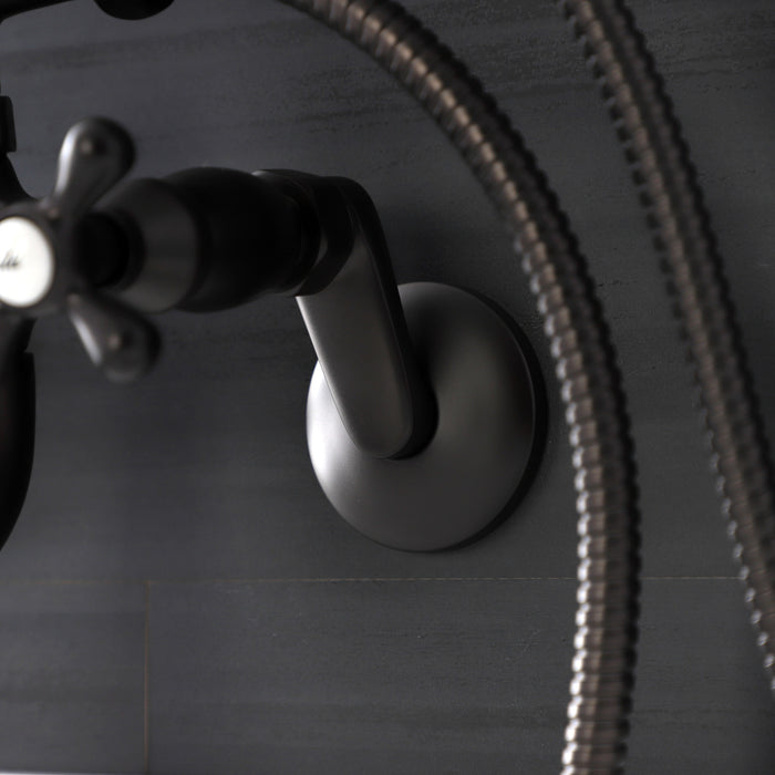 Kingston Heirloom KS226ORB - Kingston Two-Handle Clawfoot Tub Faucet with Hand Shower, Oil Rubbed Bronze