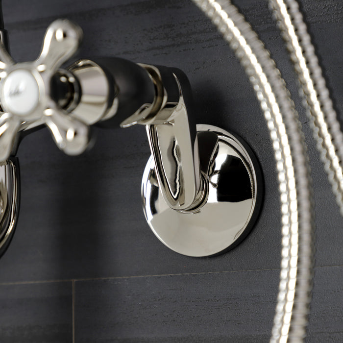 Kingston Heirloom KS226PN - Kingston Two-Handle Clawfoot Tub Faucet with Hand Shower, Polished Nickel