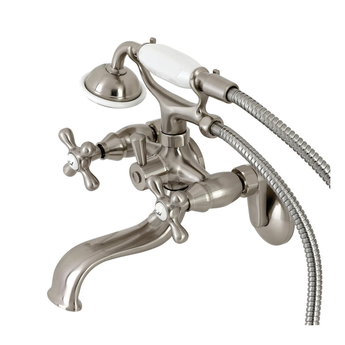 Kingston Heirloom KS226SN - Kingston Two-Handle Clawfoot Tub Faucet with Hand Shower, Brushed Nickel