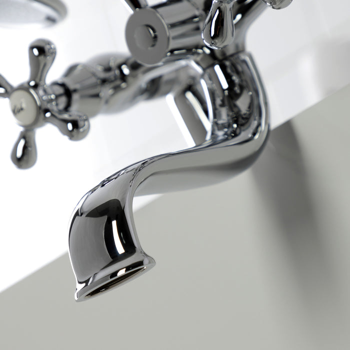 Kingston Heirloom KS227C - Kingston Three-Handle 2-Hole Deck-Mount Clawfoot Tub Faucet with Hand Shower, Polished Chrome