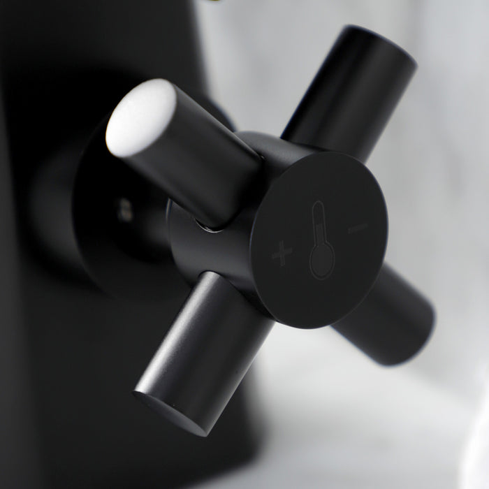 Kingston Sona KS2290DX - Constantine Two-Handle 1-Hole Bathroom Faucet with Push Pop-Up Drain, Matte Black