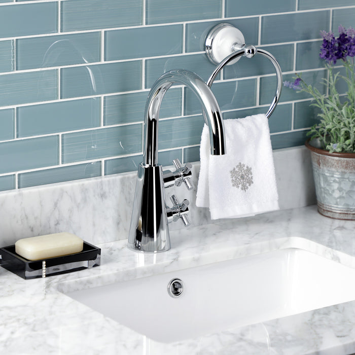Kingston Sona KS2291DX - Constantine Two-Handle 1-Hole Bathroom Faucet with Push Pop-Up Drain, Polished Chrome