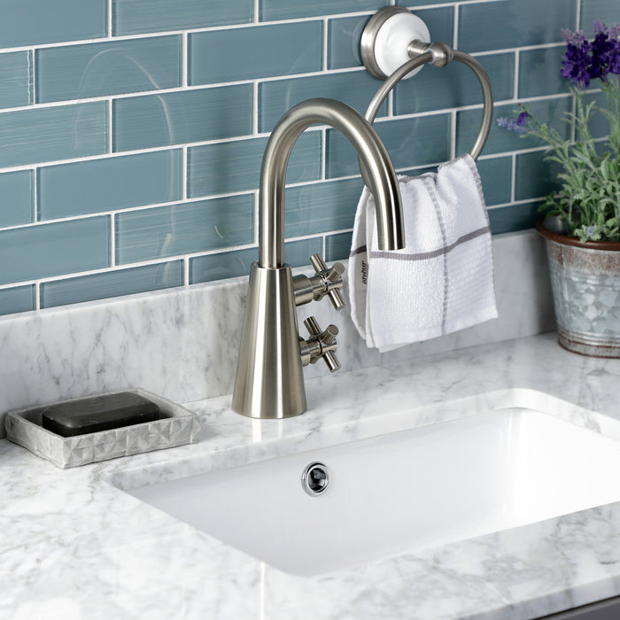 Kingston Sona KS2298DX - Constantine Two-Handle 1-Hole Bathroom Faucet with Push Pop-Up Drain, Brushed Nickel