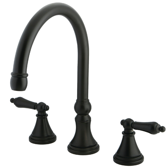Kingston Tulare KS2345AL - Roman Two-Handle 3-Hole Deck Mount Roman Tub Faucet, Oil Rubbed Bronze