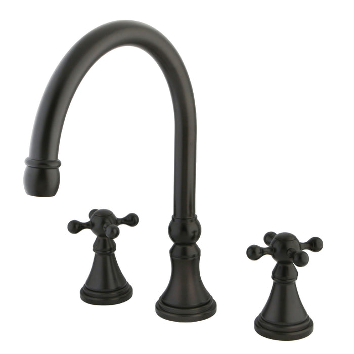 Kingston Tulare KS2345KX - Roman Two-Handle 3-Hole Deck Mount Roman Tub Faucet, Oil Rubbed Bronze