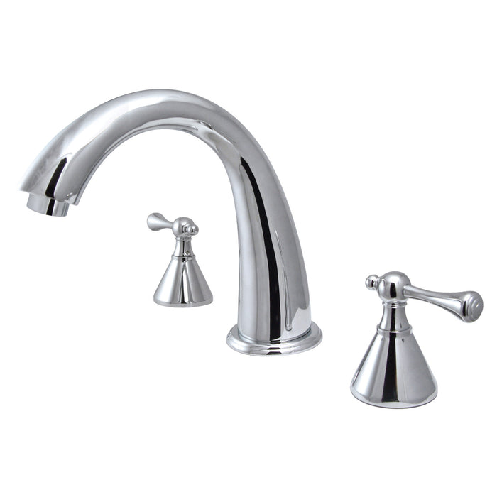 Kingston Tulare KS2361BL - English Country Two-Handle 3-Hole Deck Mount Roman Tub Faucet, Polished Chrome