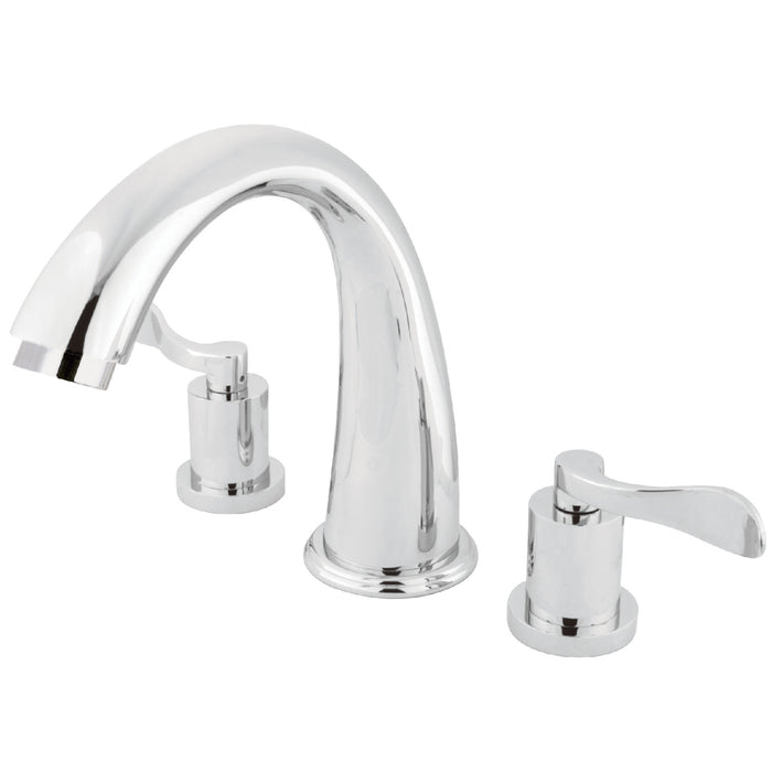 Kingston Tulare KS2361DFL - Vintage Two-Handle 3-Hole Deck Mount Roman Tub Faucet, Polished Chrome