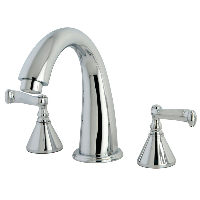 Kingston Tulare KS2361FL - Roman Two-Handle 3-Hole Deck Mount Roman Tub Faucet, Polished Chrome