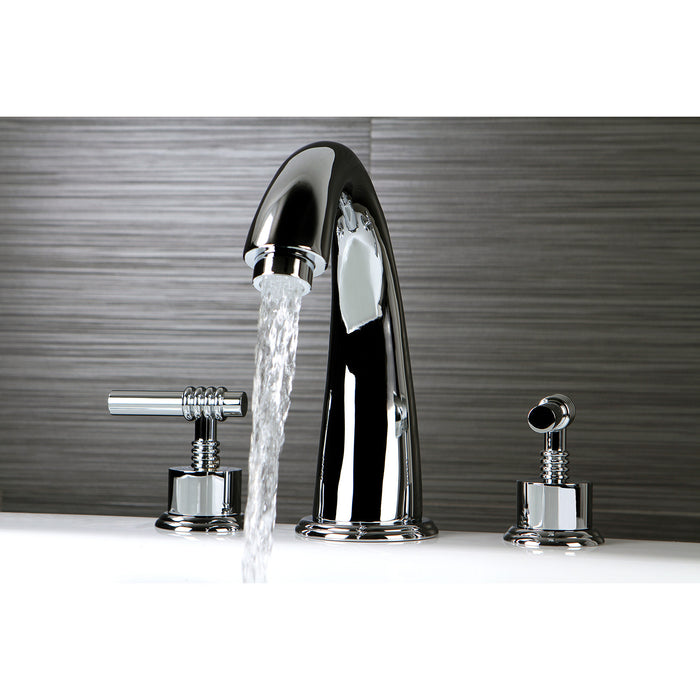 Kingston Tulare KS2361ML - Milano Two-Handle 3-Hole Deck Mount Roman Tub Faucet, Polished Chrome
