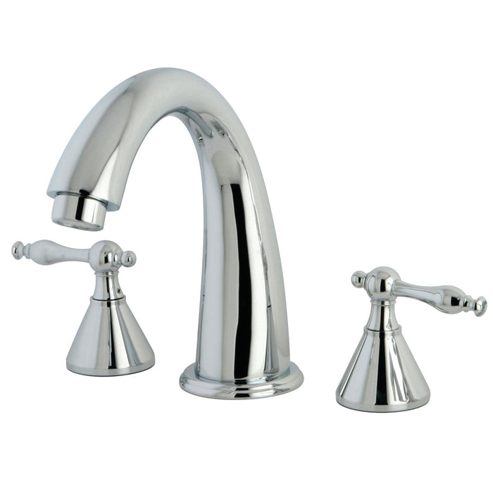 Kingston Tulare KS2361NL - Naples Two-Handle 3-Hole Deck Mount Roman Tub Faucet, Polished Chrome