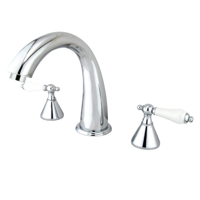 Kingston Tulare KS2361PL - Naples Two-Handle 3-Hole Deck Mount Roman Tub Faucet, Polished Chrome