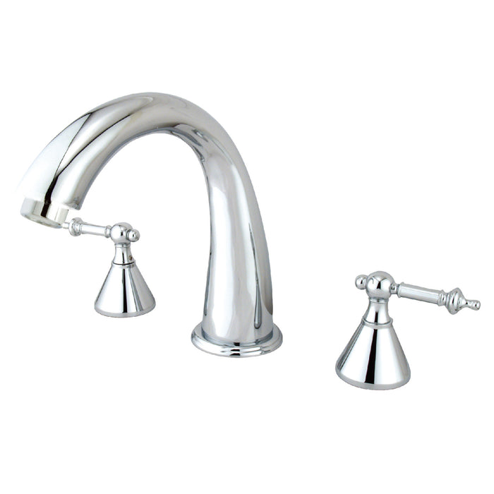 Kingston Tulare KS2361TL - Roman Two-Handle 3-Hole Deck Mount Roman Tub Faucet, Polished Chrome