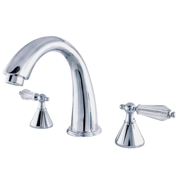Kingston Tulare KS2361WLL - Wilshire Two-Handle 3-Hole Deck Mount Roman Tub Faucet, Polished Chrome