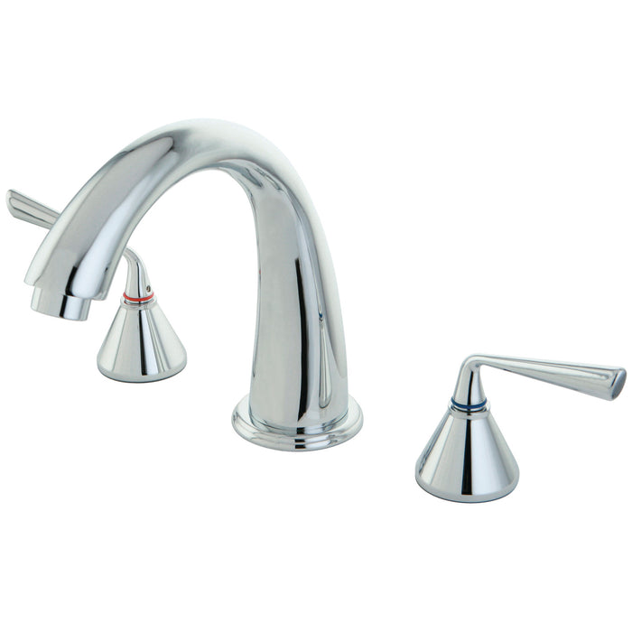 Kingston Tulare KS2361ZL - Silver Sage Two-Handle 3-Hole Deck Mount Roman Tub Faucet, Polished Chrome