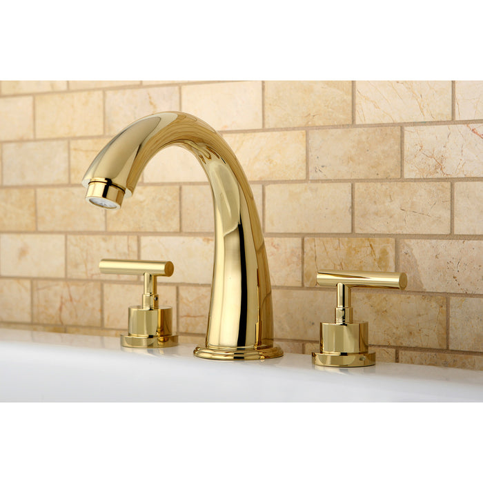 Kingston Sona KS2362CML - Manhattan Two-Handle 3-Hole Deck Mount Roman Tub Faucet, Polished Brass