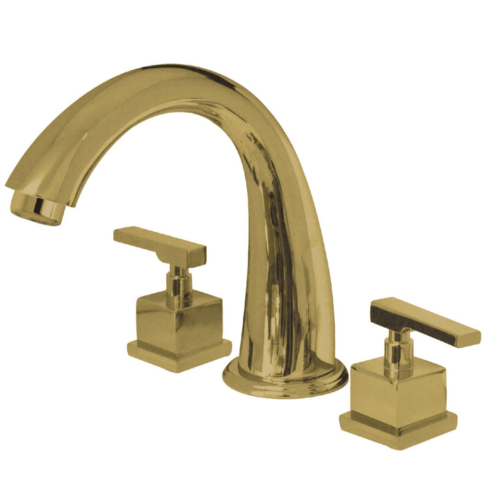 Kingston Tulare KS2362QLL - Executive Two-Handle 3-Hole Deck Mount Roman Tub Faucet, Polished Brass
