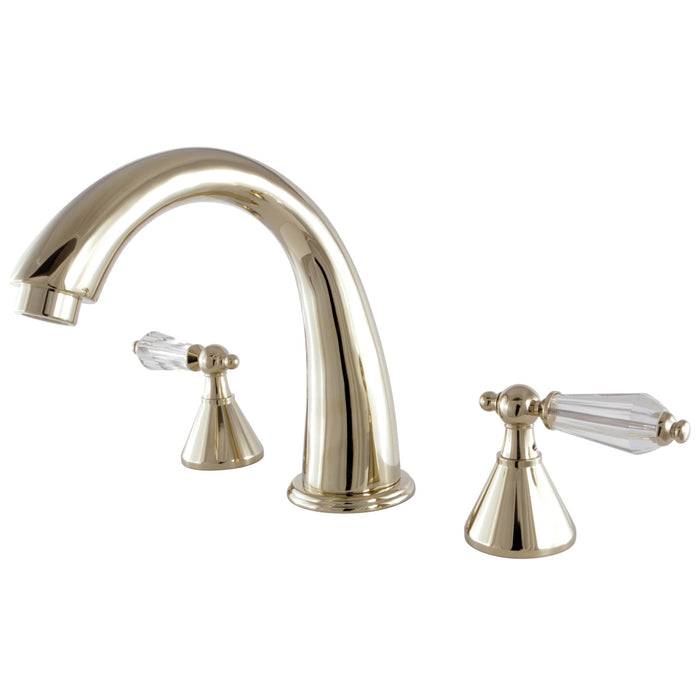 Kingston Tulare KS2362WLL - Wilshire Two-Handle 3-Hole Deck Mount Roman Tub Faucet, Polished Brass