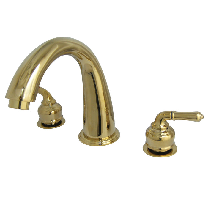 Kingston Tulare KS2362 - Milano Two-Handle 3-Hole Deck Mount Roman Tub Faucet, Polished Brass