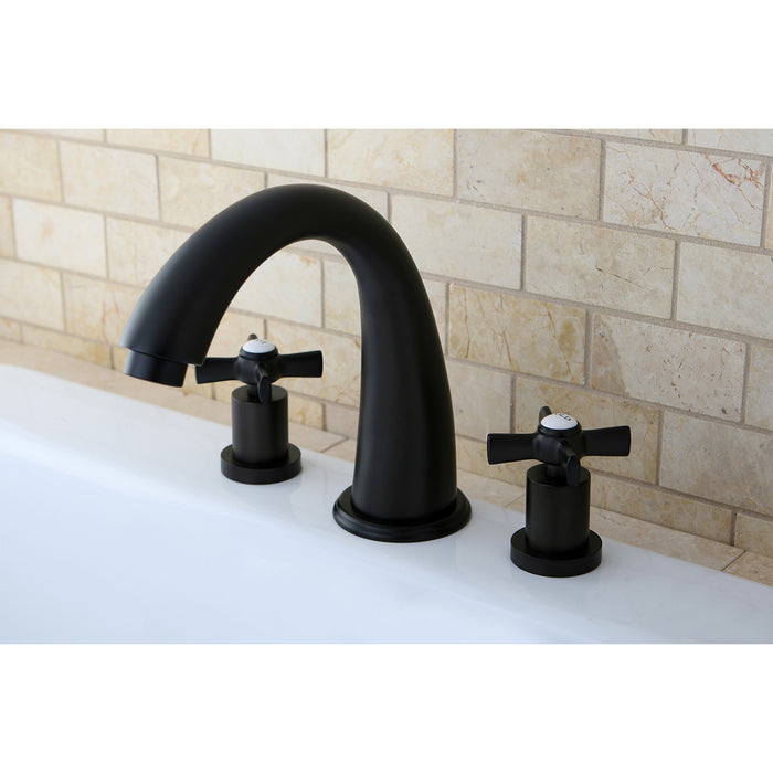 Kingston Tulare KS2365ZX - Millennium Two-Handle 3-Hole Deck Mount Roman Tub Faucet, Oil Rubbed Bronze