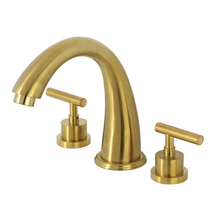 Kingston Sona KS2367CML - Manhattan Two-Handle 3-Hole Deck Mount Roman Tub Faucet, Brushed Brass