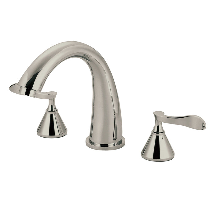Kingston Tulare KS2368CFL - Century Two-Handle 3-Hole Deck Mount Roman Tub Faucet, Brushed Nickel