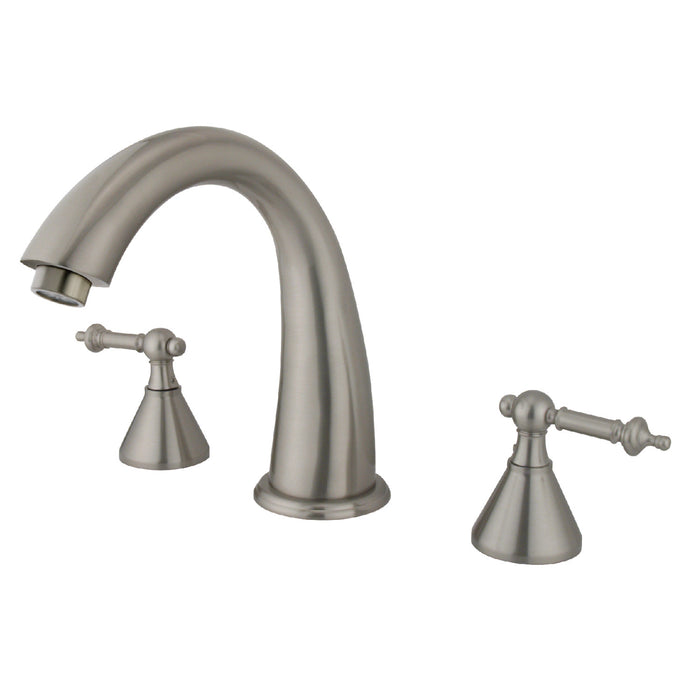 Kingston Tulare KS2368TL - Roman Two-Handle 3-Hole Deck Mount Roman Tub Faucet, Brushed Nickel