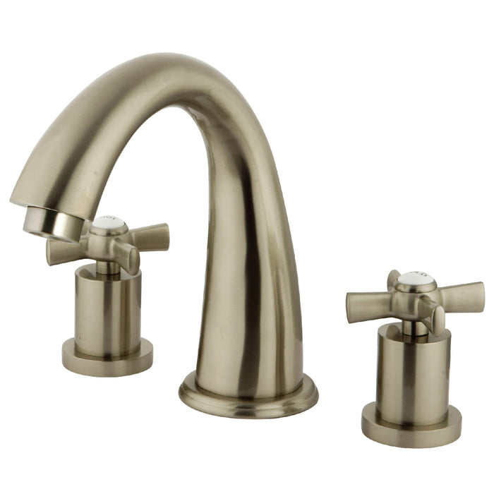 Kingston Tulare KS2368ZX - Millennium Two-Handle 3-Hole Deck Mount Roman Tub Faucet, Brushed Nickel