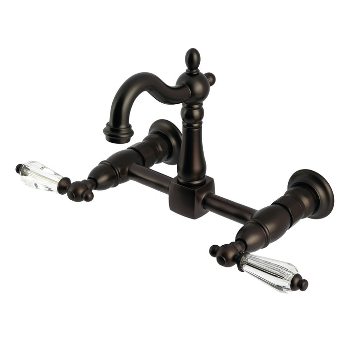 Kingston Heirloom KS2445WLL - Willshire Two-Handle Wall Mount Bridge Kitchen Faucet, Oil Rubbed Bronze