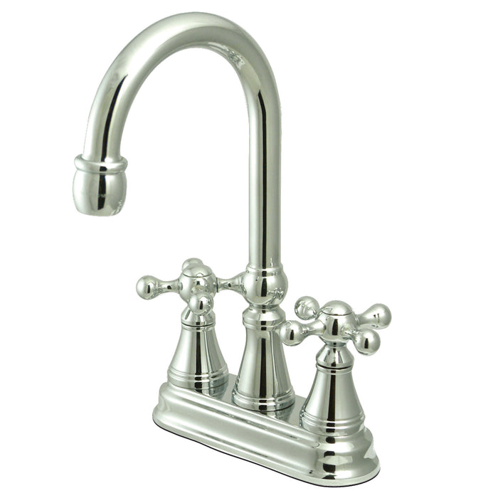 Kingston Tulare KS2491KX - Governor Two-Handle 2-Hole Deck Mount Bar Faucet, Polished Chrome